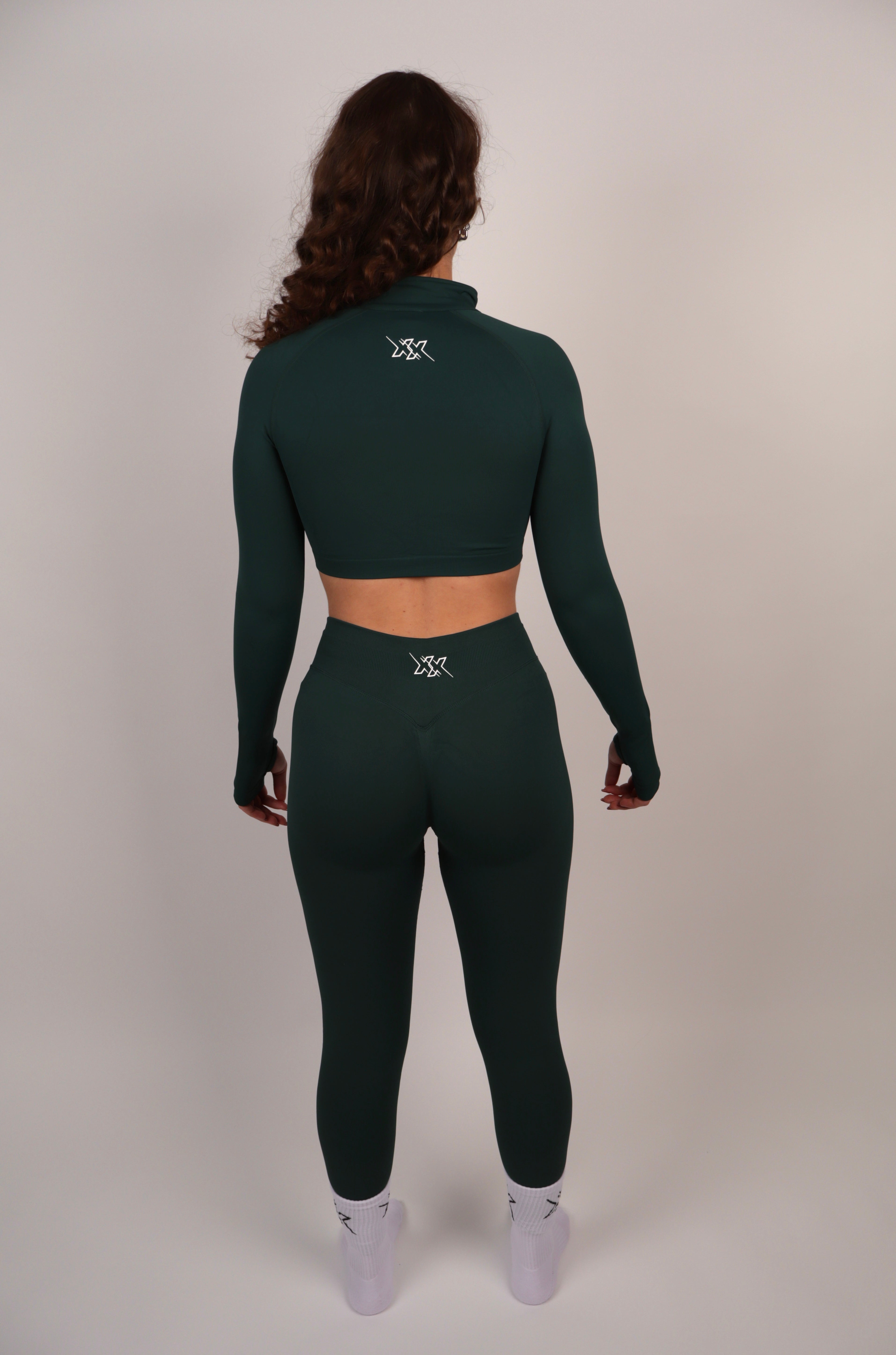 Extreme Crop Zipper – Deep Green