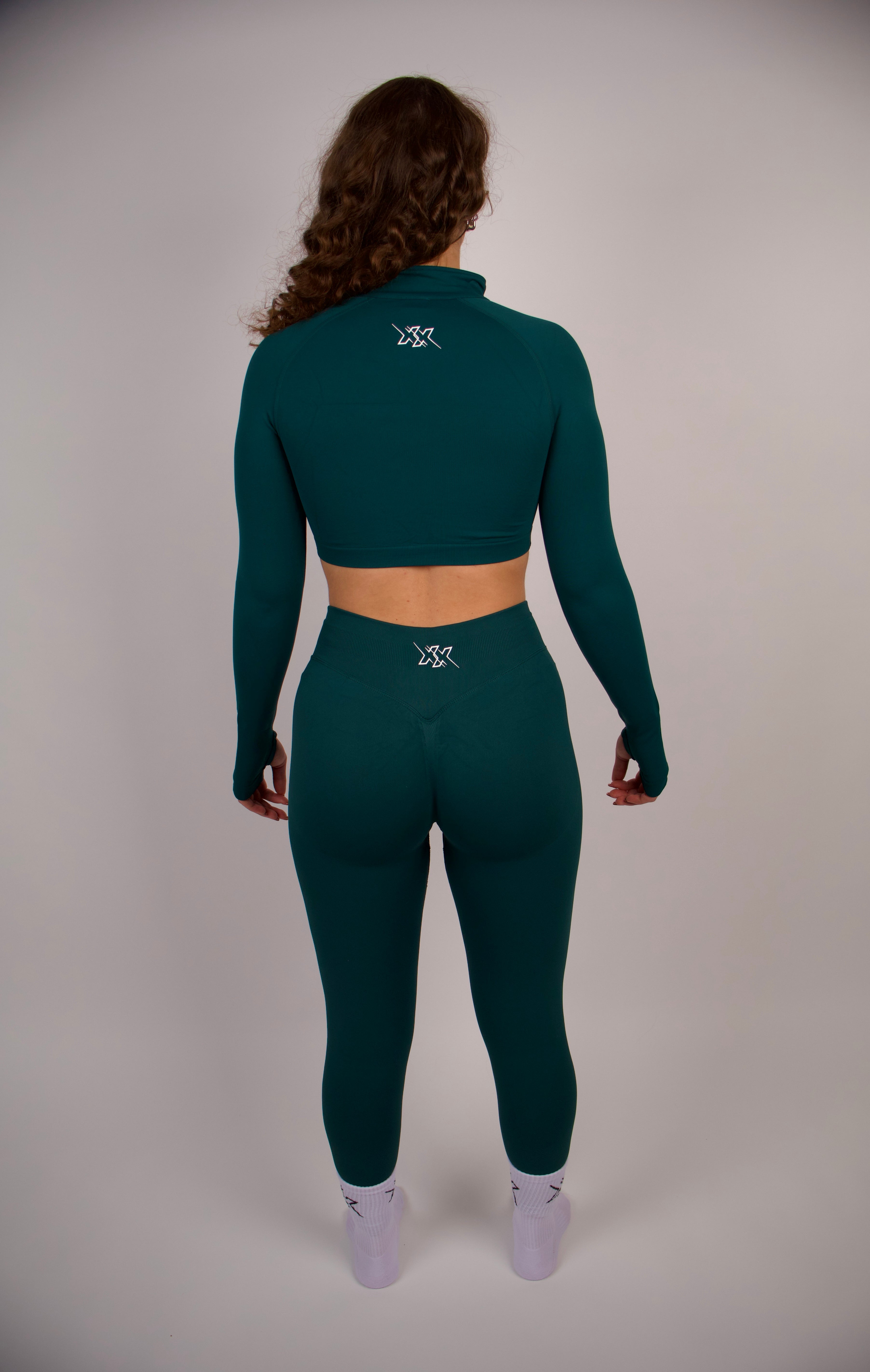 Extreme Crop Zipper – Deep Green