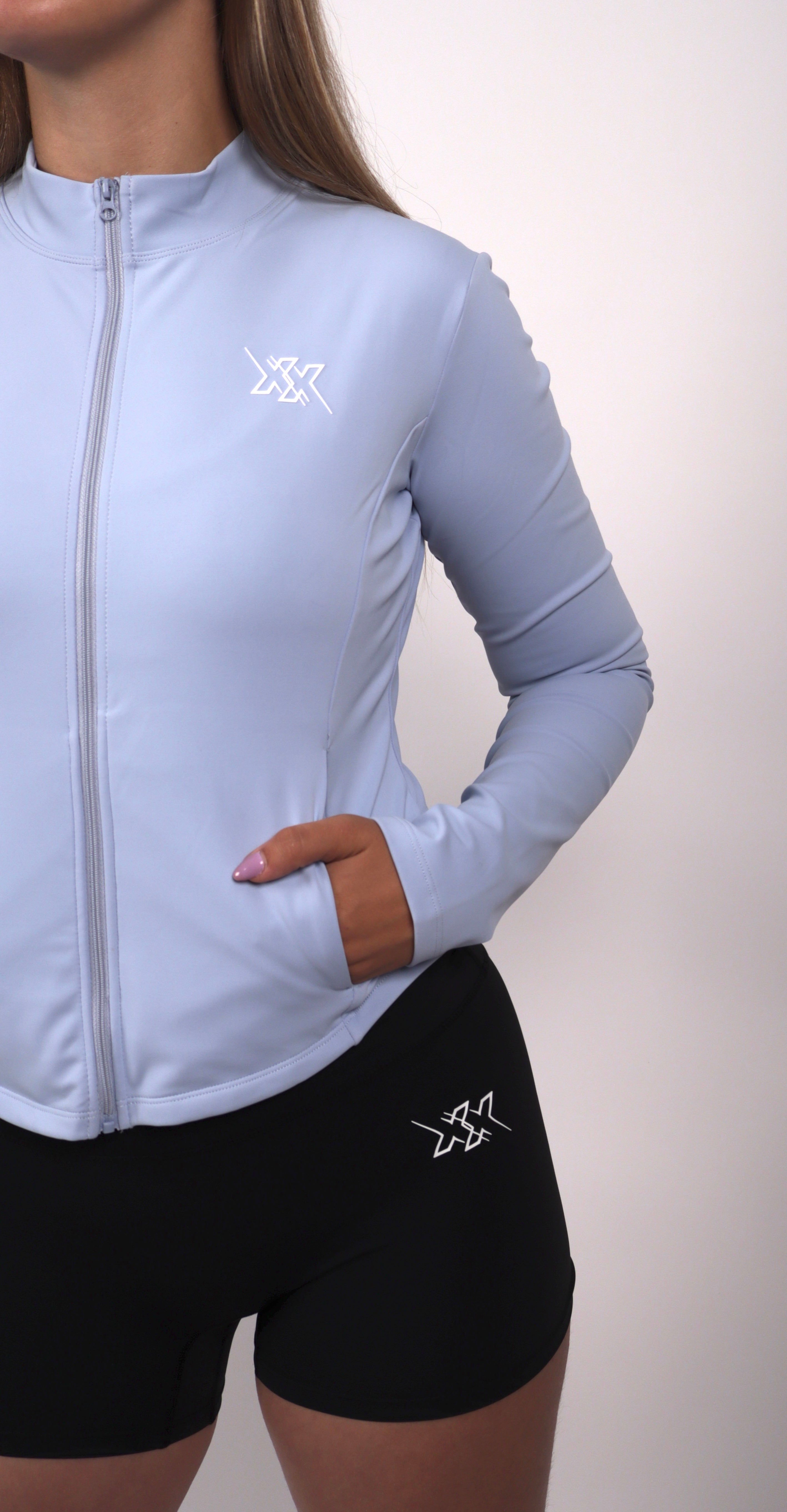 Seamless Zip Jacket – Sky Blue